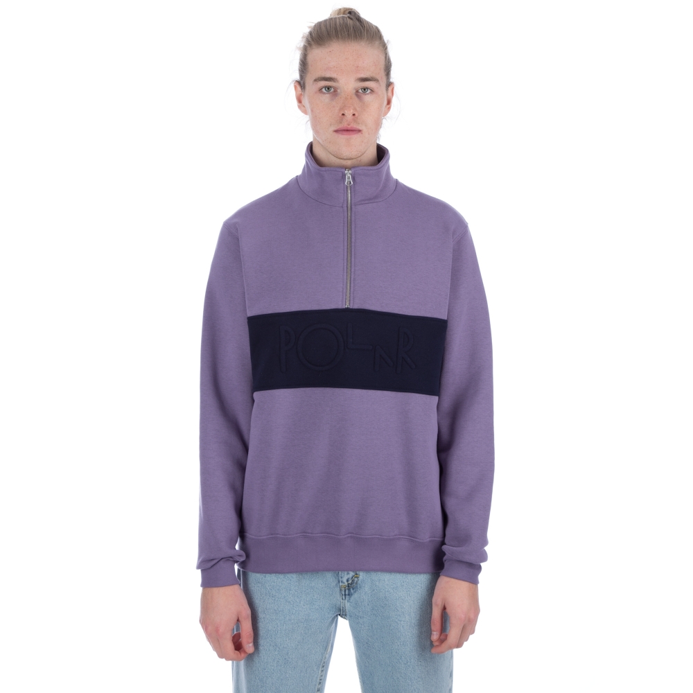 Polar Skate Co. Block Zip Sweatshirt (Lilac/Navy)