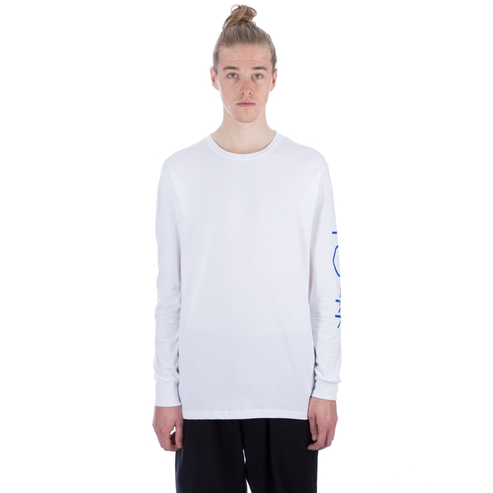 Polar Skate Co. Script Logo Long Sleeve T-Shirt (White)