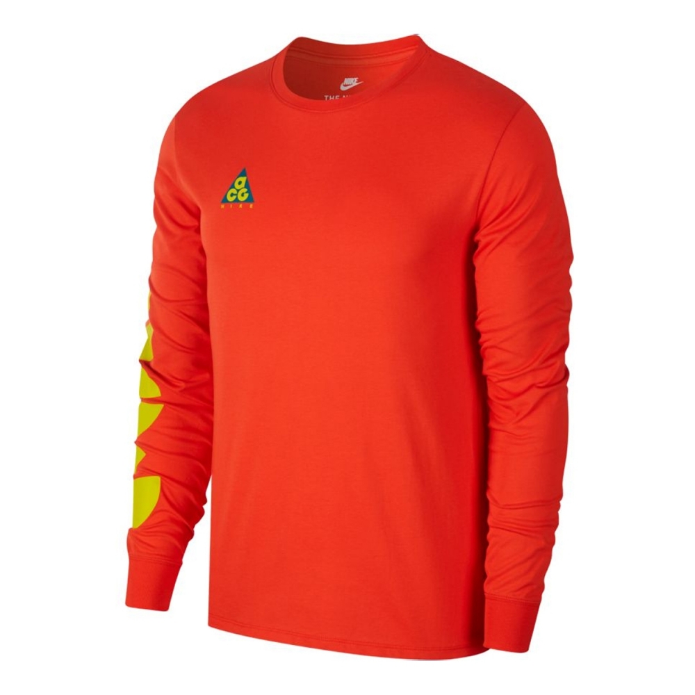 Nike ACG Sportswear Long Sleeve T-Shirt (Habanero Red/Bright Citron)