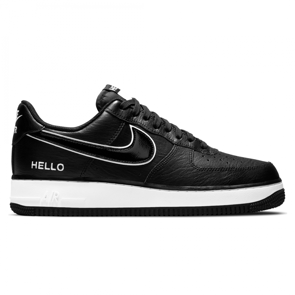 Nike Air Force 1 '07 LX 'HELLO Name Tag' (Black/Black-White)