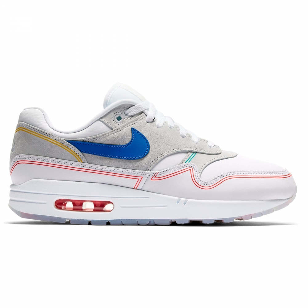 Nike Air Max 1 'Pompidou By Day’ (Pure Platinum/Royal Blue-White ...
