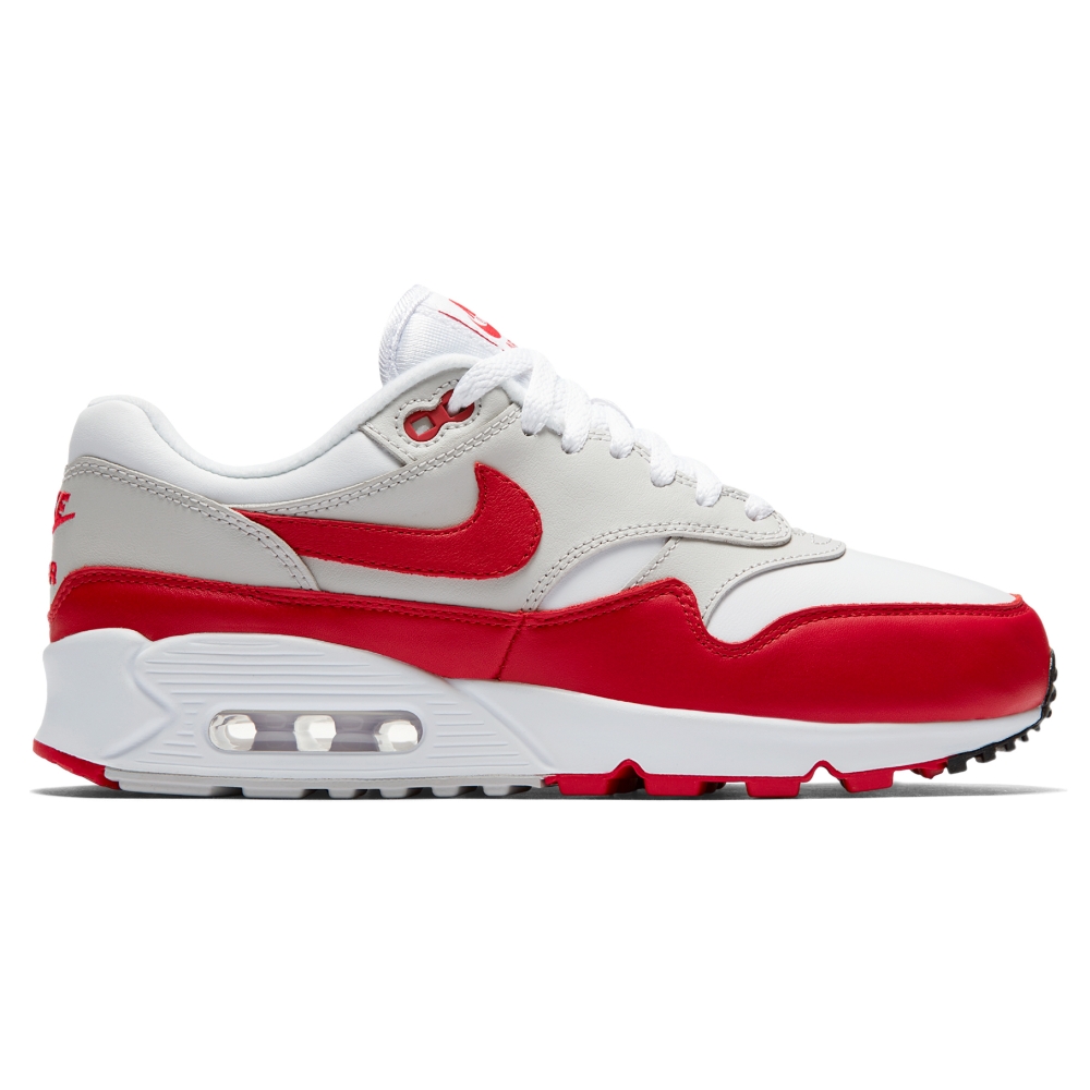 Nike Air Max 90/1 WMNS 'University Red' (White/University Red-Neutral Grey-Black)