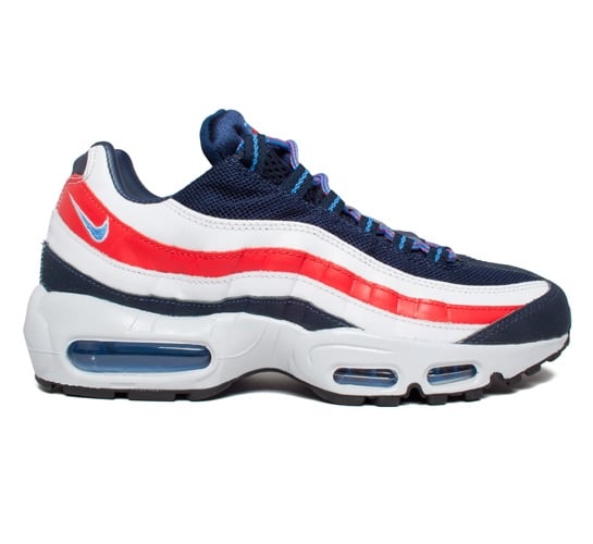 Air max 95 hotsell white blue and red