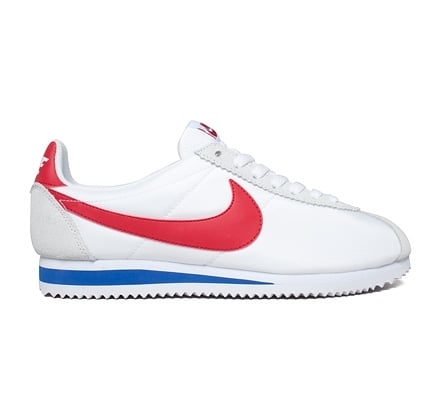 Nike white shoes with red and blue on sale