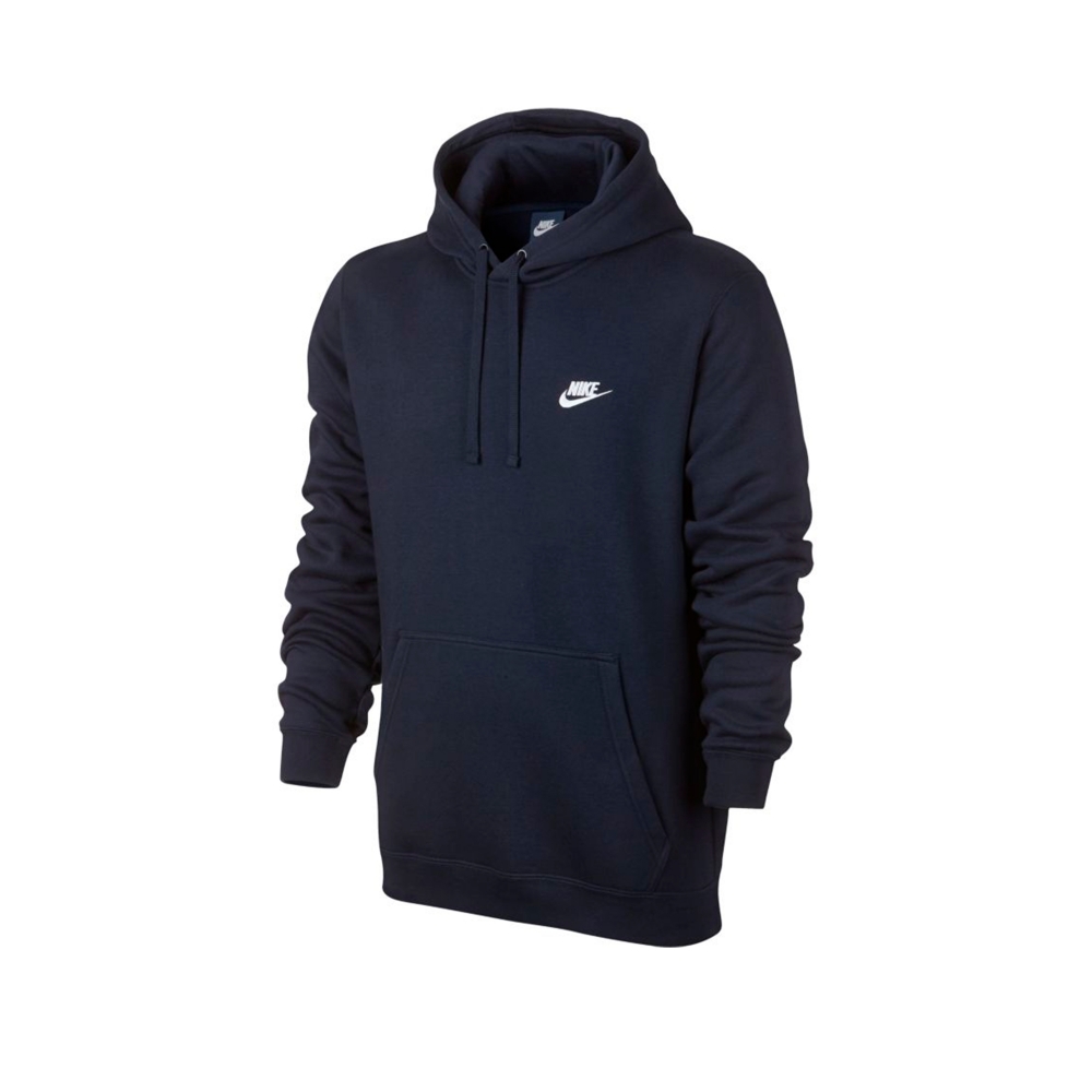 Nike Club Pullover Hooded Sweatshirt (Obsidian/Obsidian/White)