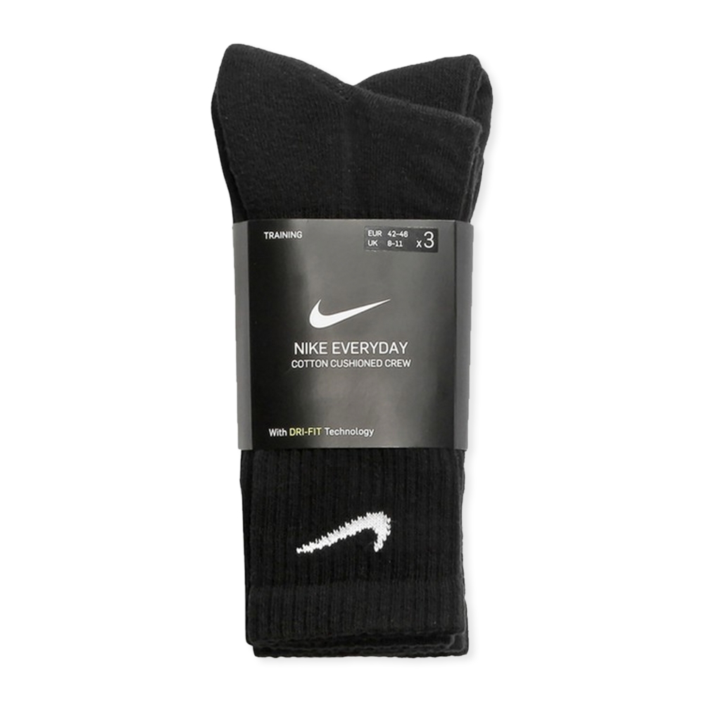 Nike Everyday Cushioned Training Crew Socks Triple Pack (Black/White)