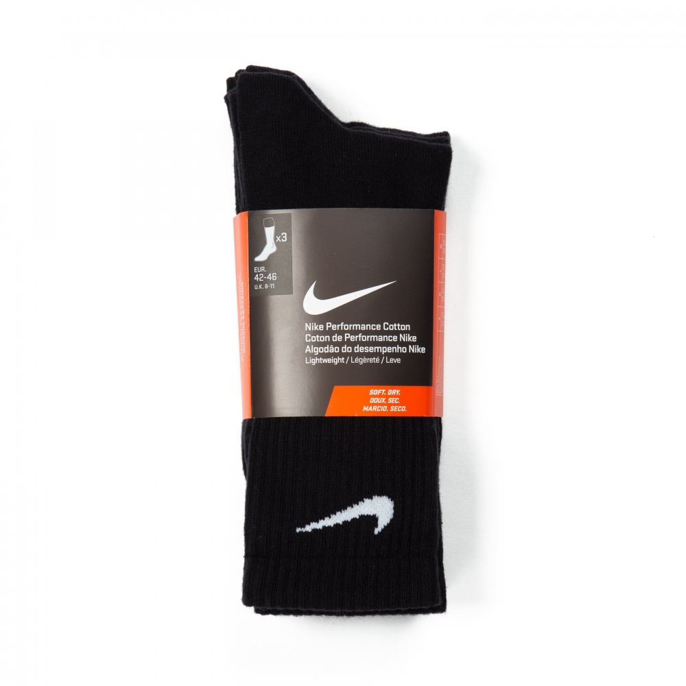 Nike Performance Cushion Crew Training Sock Triple Pack (Black/White)
