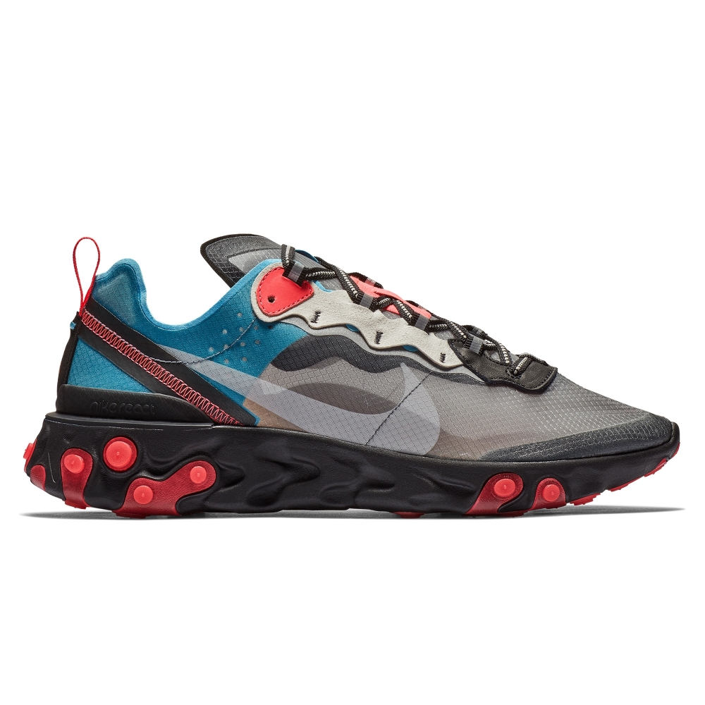 Nike React Element 87 'Solar Red' (Black/Cool Grey-Blue Chill-Solar Red)