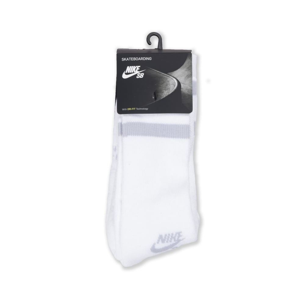 Nike SB Dri-FIT Crew Socks Triple Pack (White/Wolf Grey)