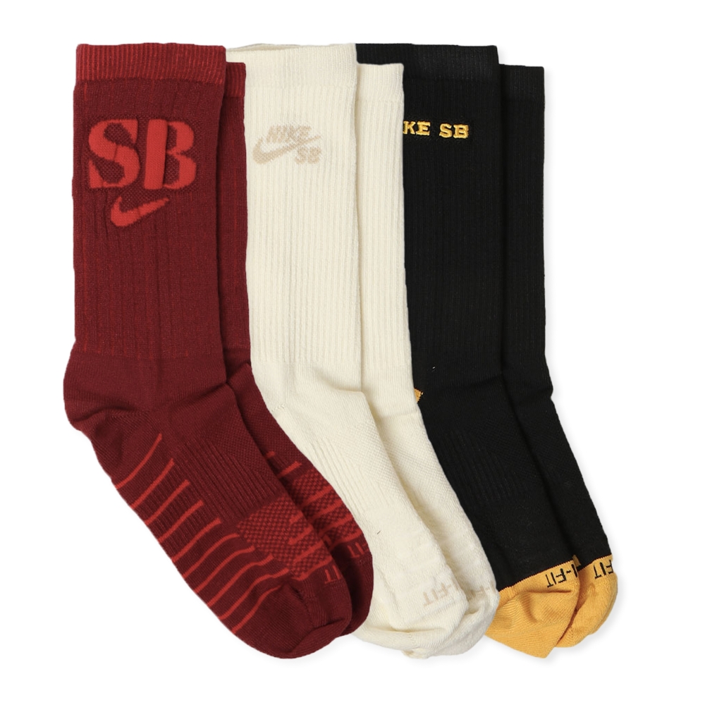 Nike SB Everyday Max Lightweight Skate Crew Socks Triple Pack (Multi-Colour)