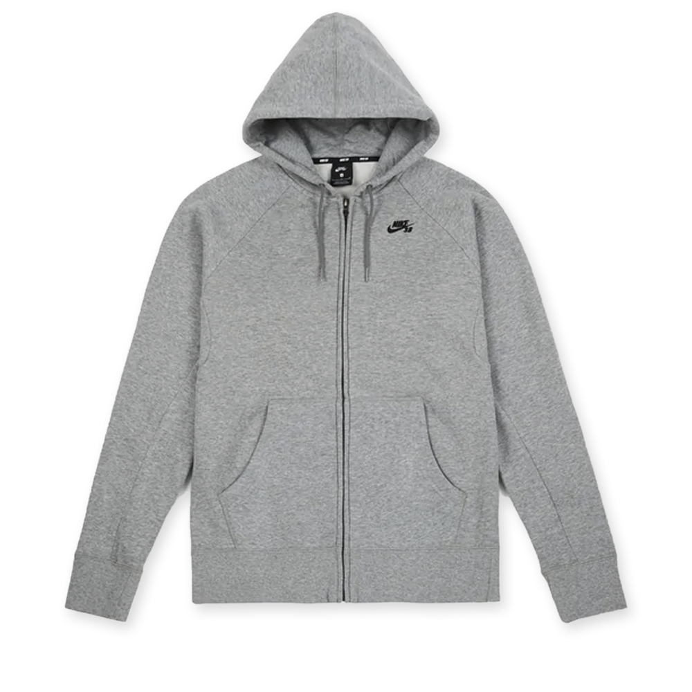 Nike SB Icon Full Zip Hooded Sweatshirt (Dark Grey Heather/Black)