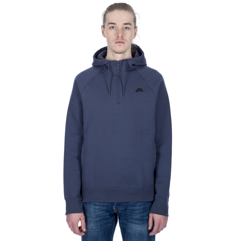 Nike SB Icon Half-Zip Pullover Hooded Sweatshirt (Thunder Blue/Black)