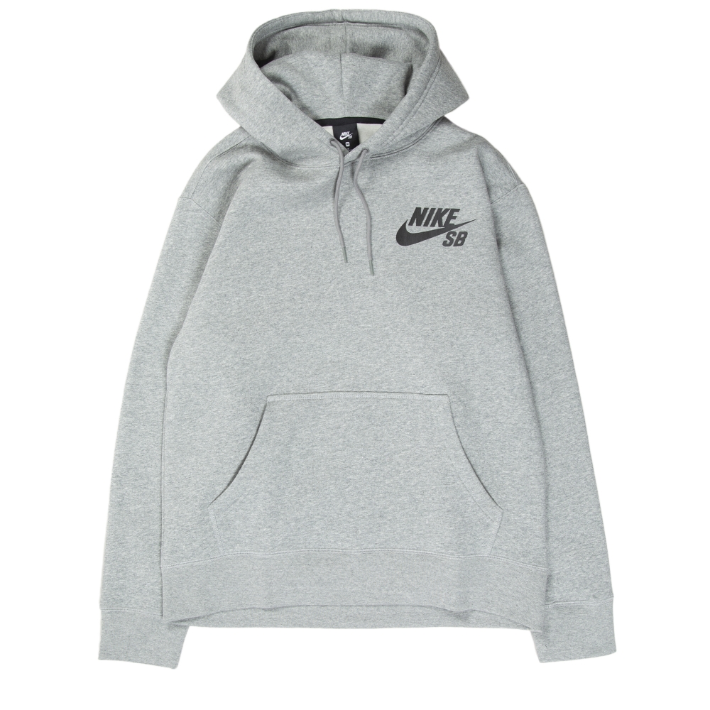 Nike SB Icon Pullover Hooded Sweatshirt (Dark Grey Heather/Black)