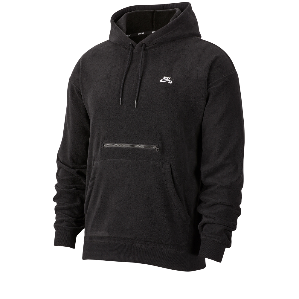 Nike SB Novelty Fleece Pullover Hooded Sweatshirt (Black/White ...