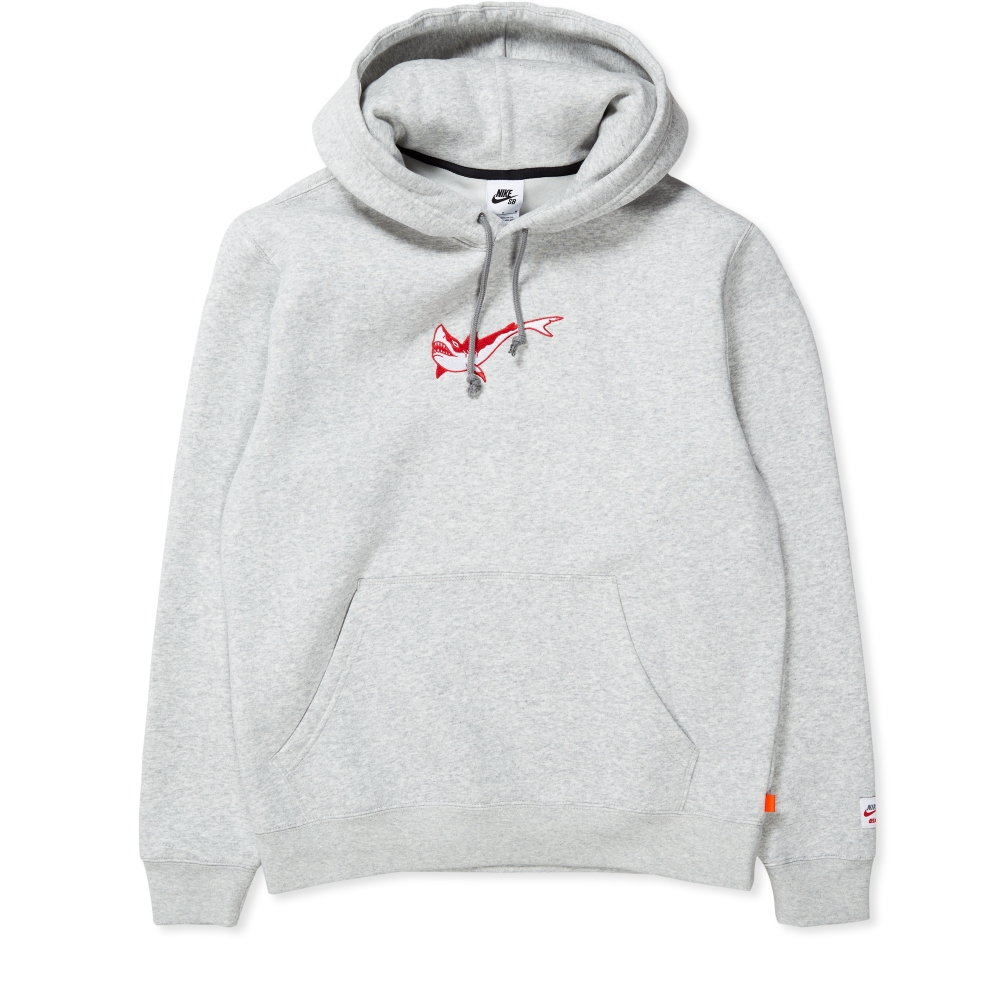 Nike SB Oski Fleece Skate Pullover Hooded Sweatshirt (Grey Heather)
