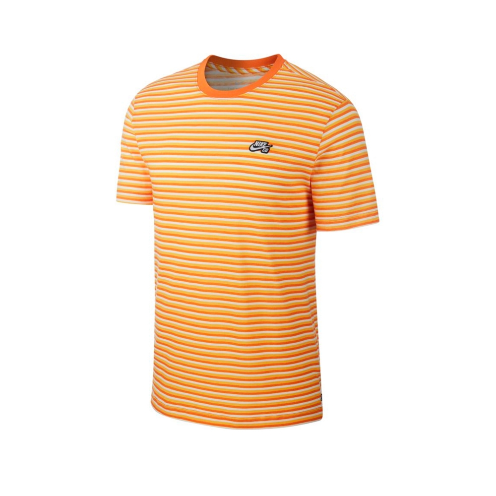 Nike SB Striped T-Shirt (White/Cinder Orange/White)