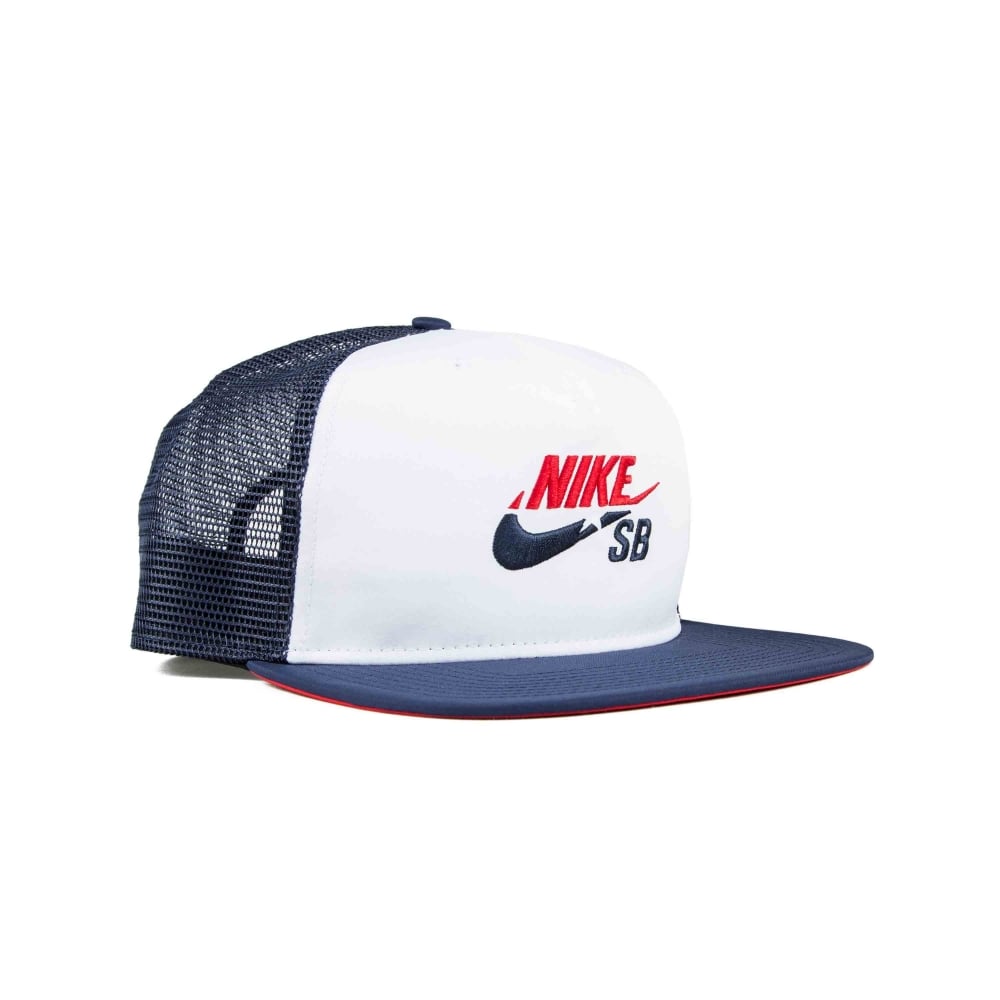 Nike SB Trucker Cap (White/Midnight Navy/University Red)