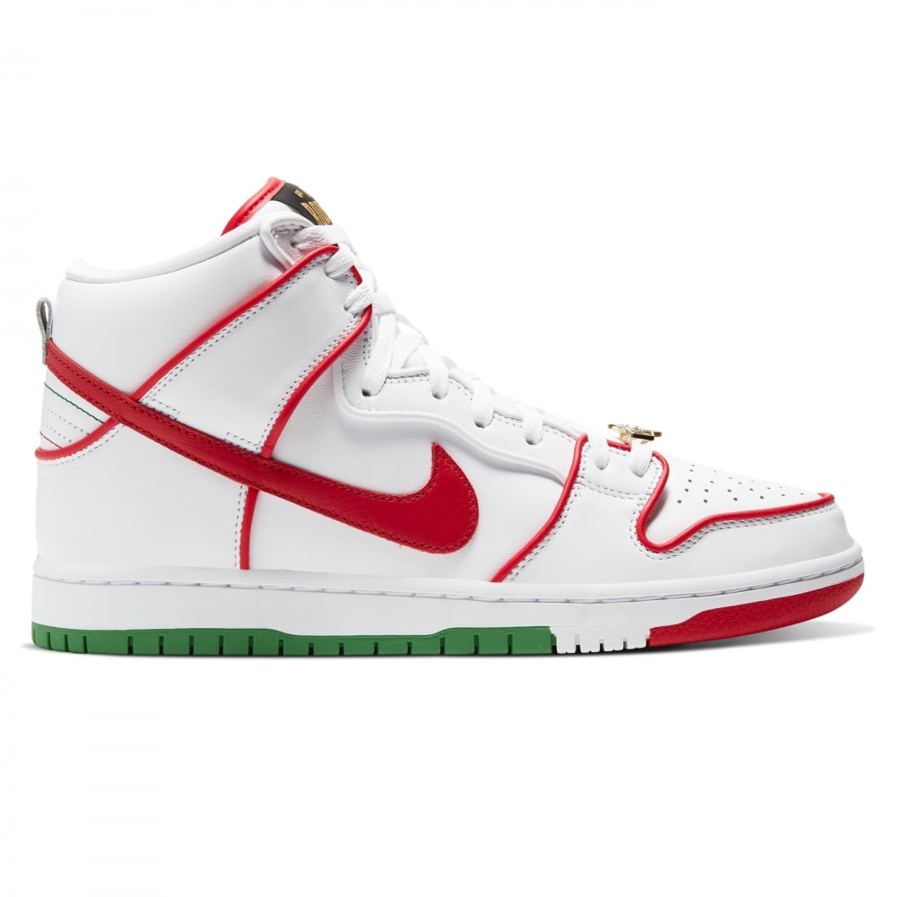 Nike SB x Paul Rodriguez Dunk High Premium 'Boxing Gloves' (White/University Red-White-Classic Green)