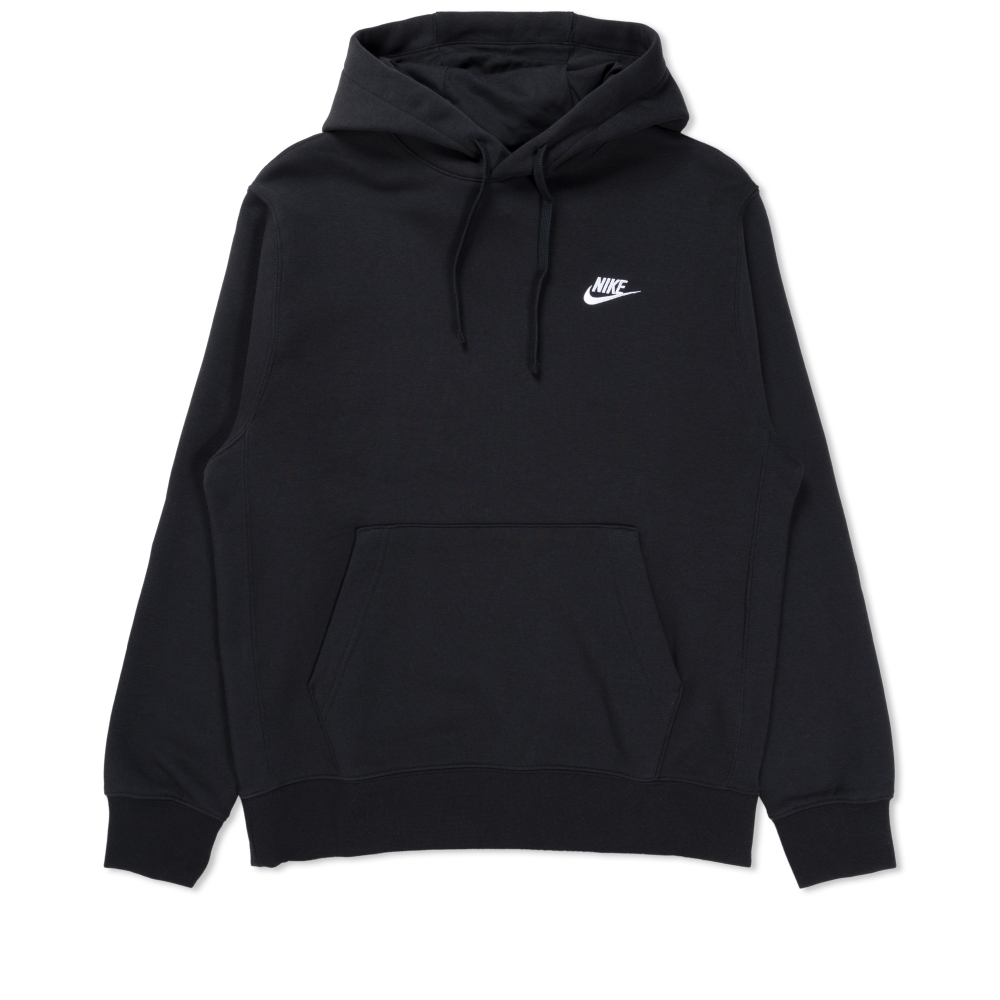 Nike Sportswear Club Fleece Pullover Hooded Sweatshirt (Black/White/White)
