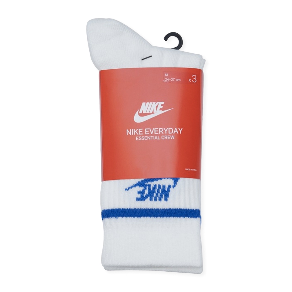 Nike Sportswear Everyday Essentials Crew Socks Triple Pack (White/Game Royal/Game Royal)