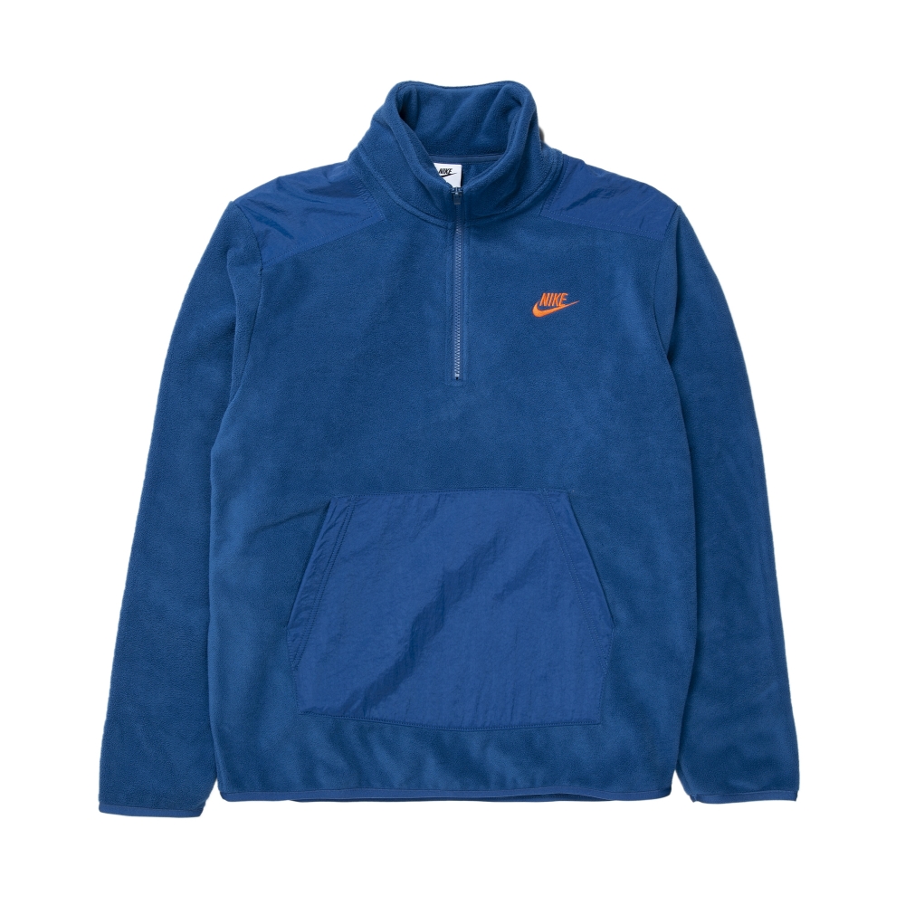 Nike Sportswear Style Essentials+ Half Zip Fleece (Court Blue/Orange)