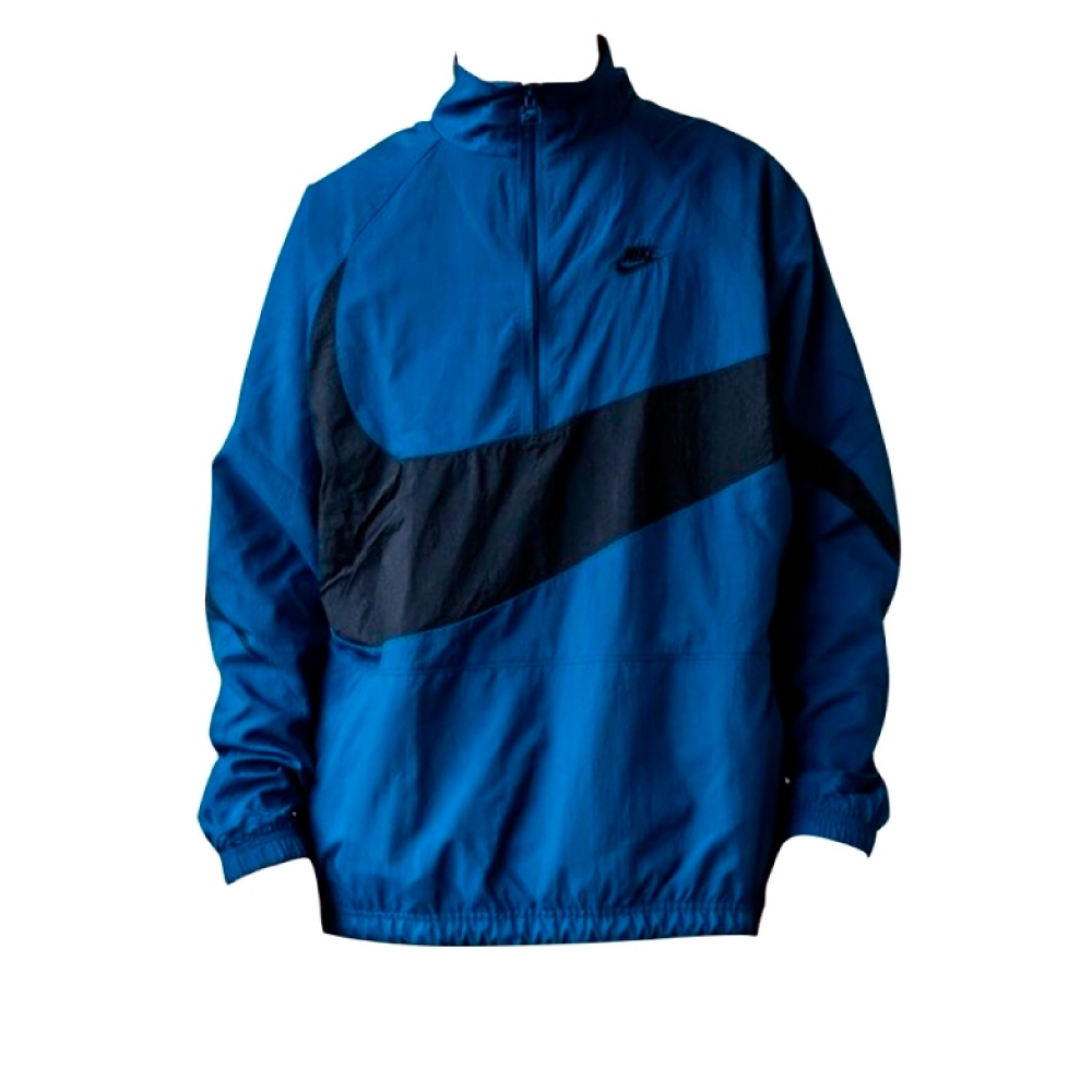 Nike Swoosh Woven Half-Zip Jacket (Blue Force/Black-Blue Force-Black)