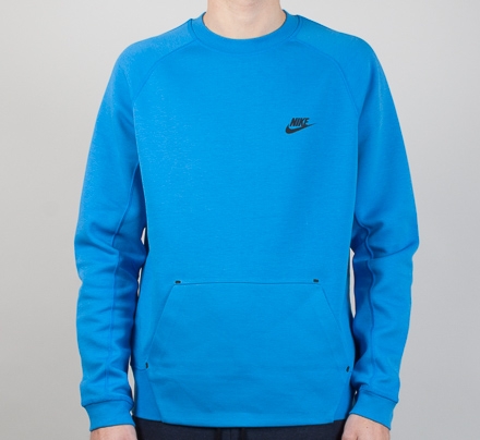 Nike Tech Fleece Crew Neck Sweatshirt (Light Photo Blue/ Light Photo Blue/Black)