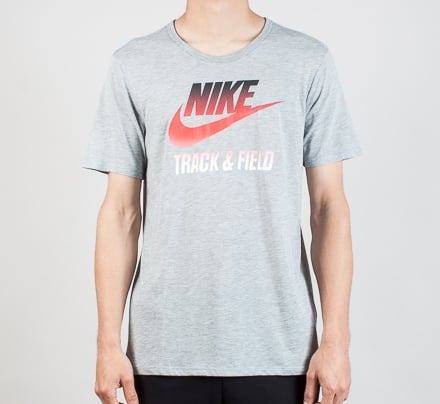 Nike Track & Field Gradient Graphic T-Shirt (Dark Grey Heather/Multi Colour)
