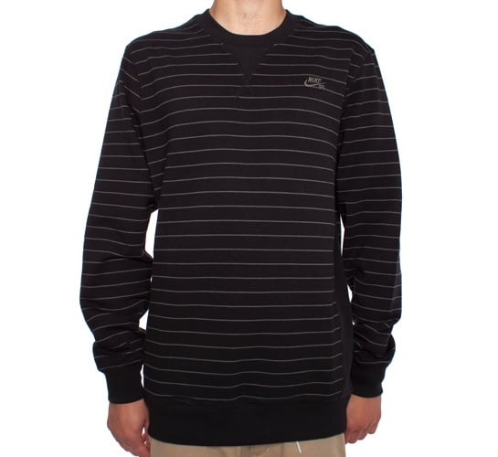 Nike SB Stripes Crew Sweatshirt (Black/Dark Grey)