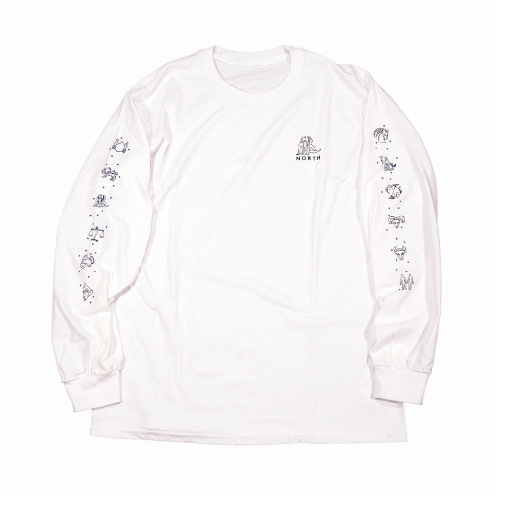 North Zodiac Long Sleeve T-Shirt (White/Black)
