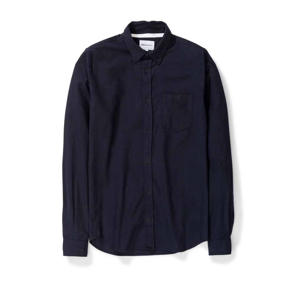 Norse Projects Anton Brushed Flannel Shirt (Dark Navy)