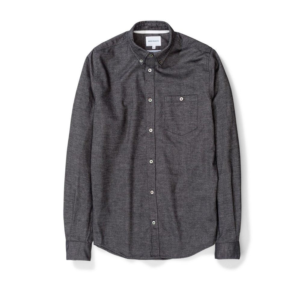 Norse Projects Anton Brushed Flannel Shirt (Magnet Grey)