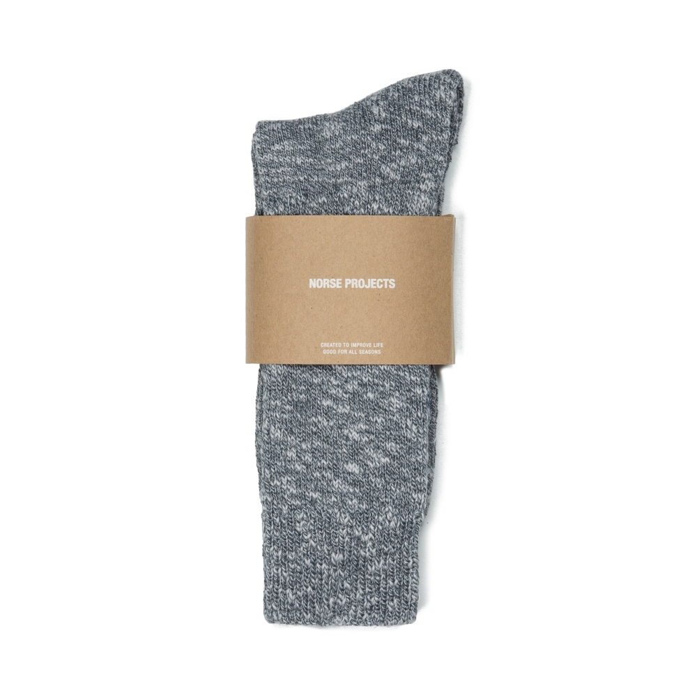 Norse Projects Ebbe Melange Rib Socks (Charcoal)
