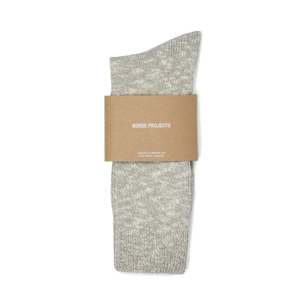 Norse Projects Ebbe Melange Rib Socks (Light Grey Melange)