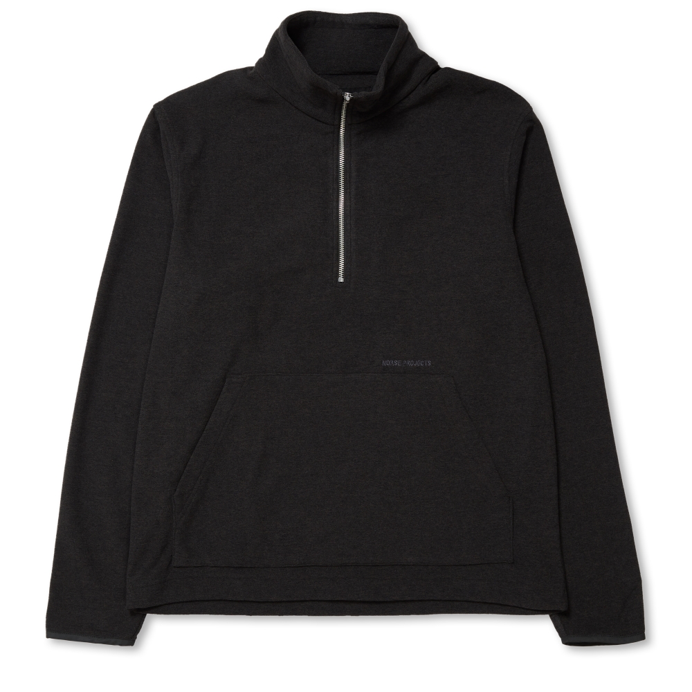 Norse Projects Frederik Fleece Half Zip Sweatshirt (Black)