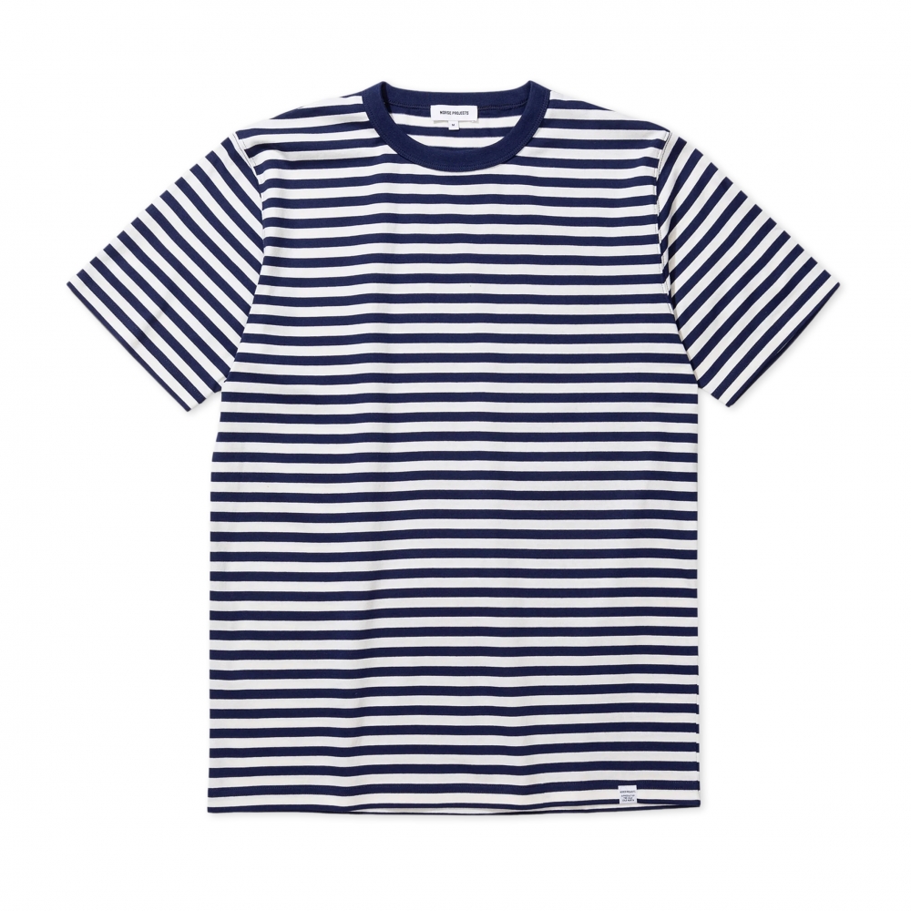 Norse Projects Niels Classic Stripe T-Shirt (Dark Navy)