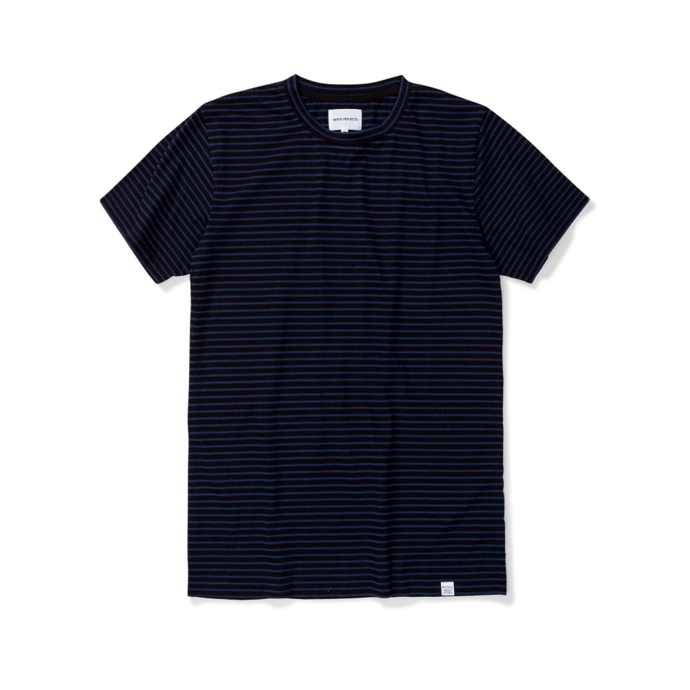 Norse Projects Niels Indigo Stripe T-Shirt (Black)