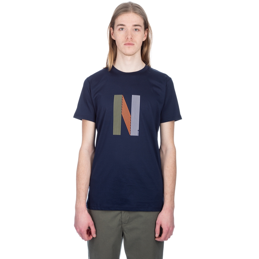 Norse Projects Niels Layer Logo T-Shirt (Dark Navy)