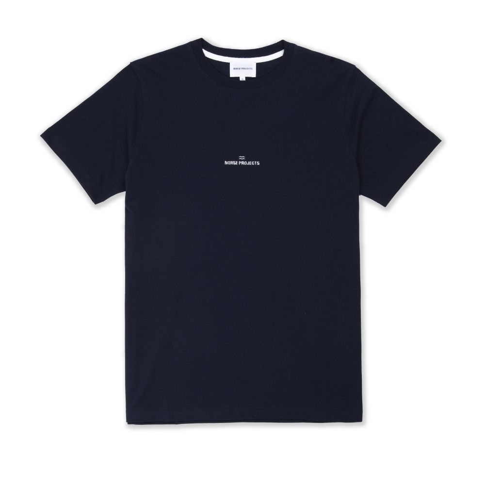 Norse Projects Niels Wave Logo T-Shirt (Dark Navy)