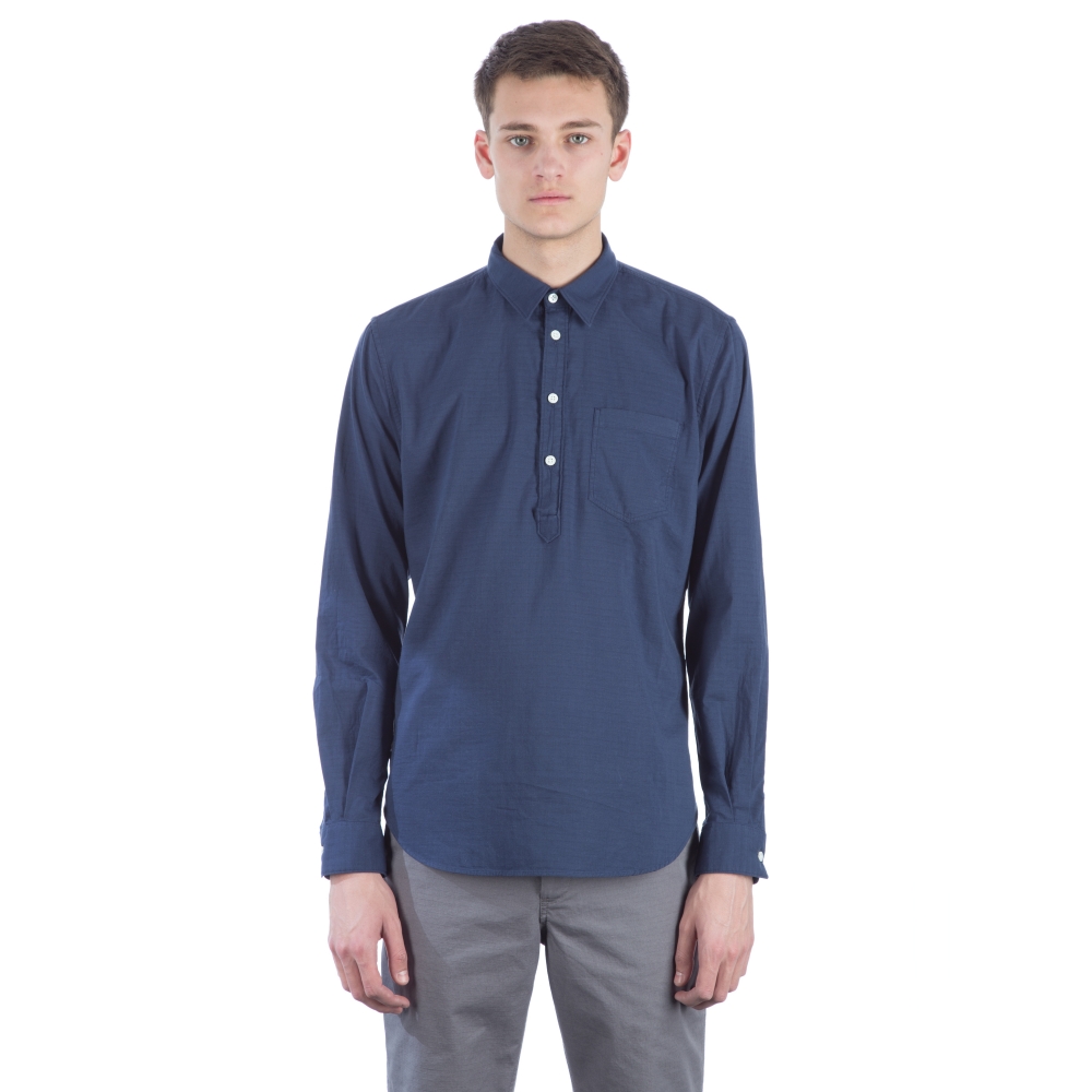 Norse Projects Osvald Double Layer Long Sleeve Shirt (Navy)