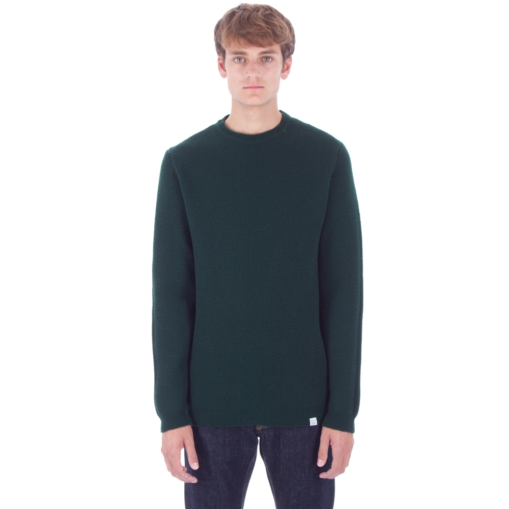 Norse Projects Sigfred Lambswool Racked Jumper (Moss)