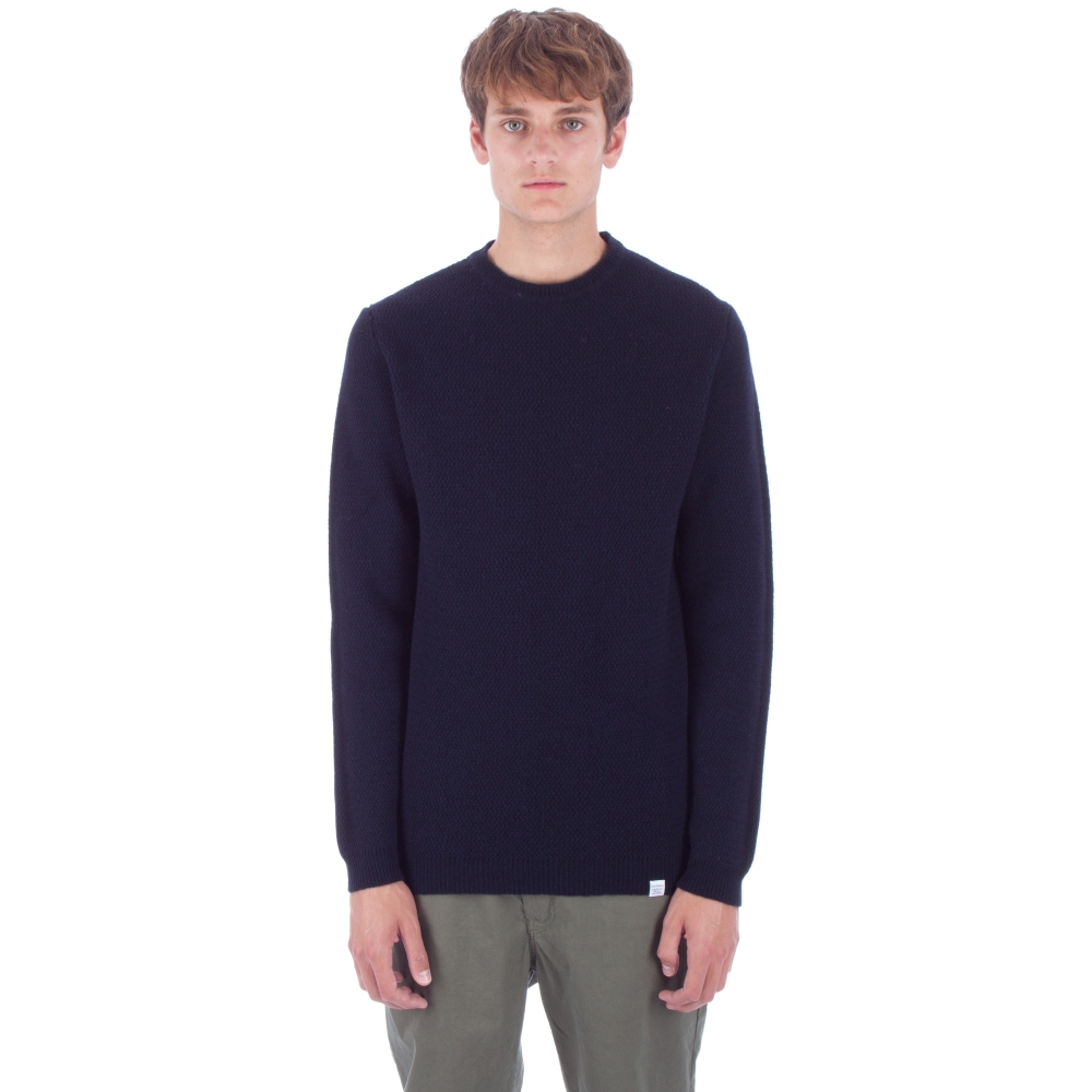 Norse Projects Sigfred Lambswool Racked Jumper (Navy)
