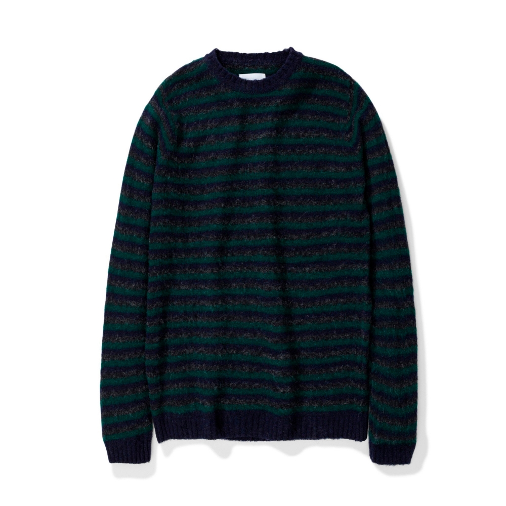 Norse Projects Sigfried Brushed Stripe Jumper (Dark Navy)