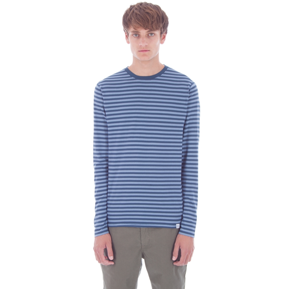 Norse Projects Svali Military Stripe Long Sleeve T-Shirt (Boundary Blue/Marginal Blue)
