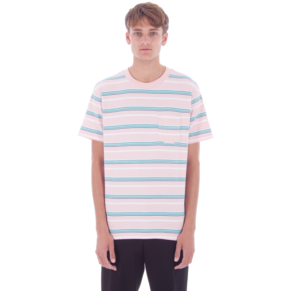 Obey Belford Stripe Box Pocket T-Shirt (Pink Multi)