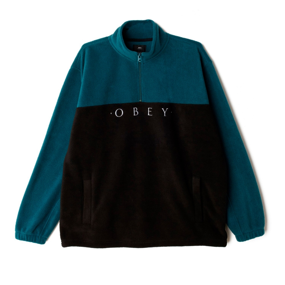 Obey Channel Mock Zip Fleece (Black Multi)