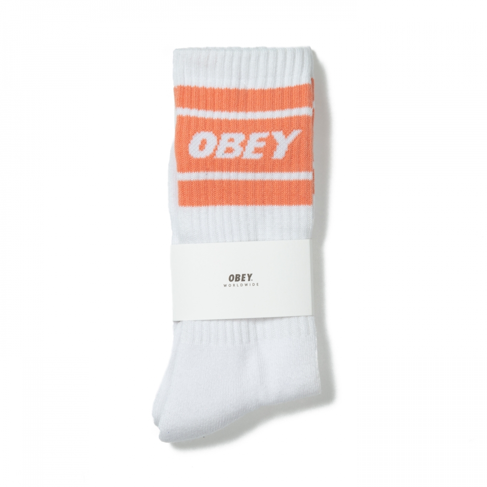Obey Cooper II Socks (White/Coral)