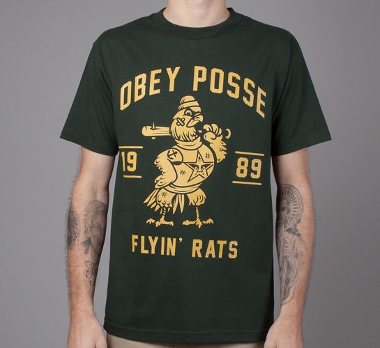 Obey Flyin' Rats T-Shirt (Hunter Green)