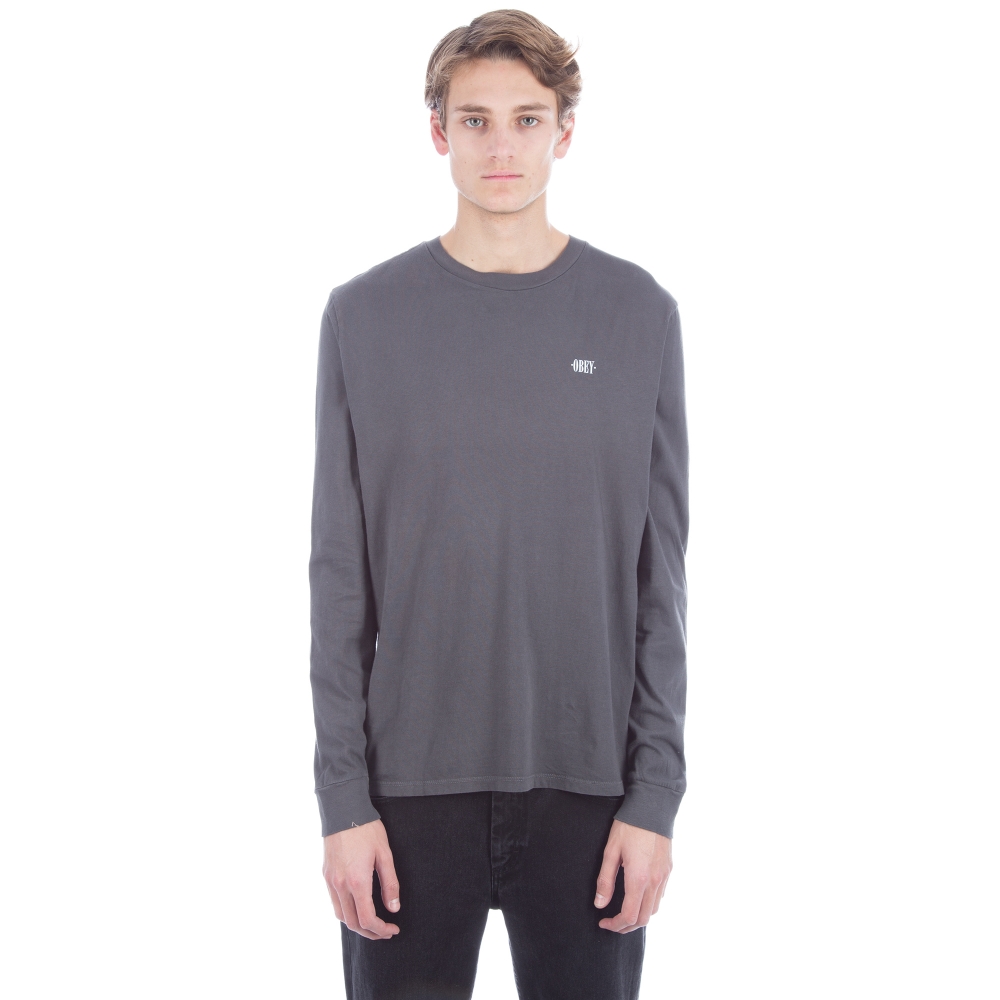 Obey New Times Micro Long Sleeve T-Shirt 'Pigment Pack' QS (Dusty Black)