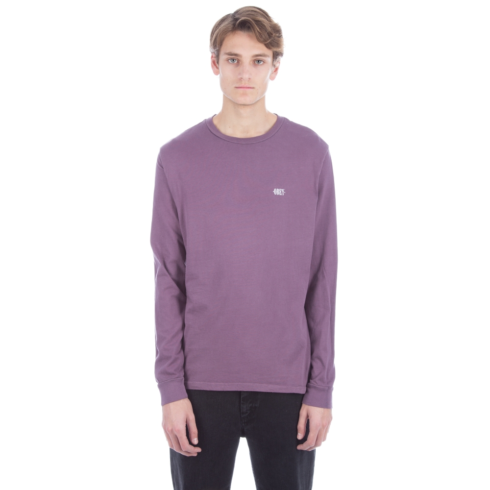 Obey New Times Micro Long Sleeve T-Shirt 'Pigment Pack' QS (Dusty Eggplant)